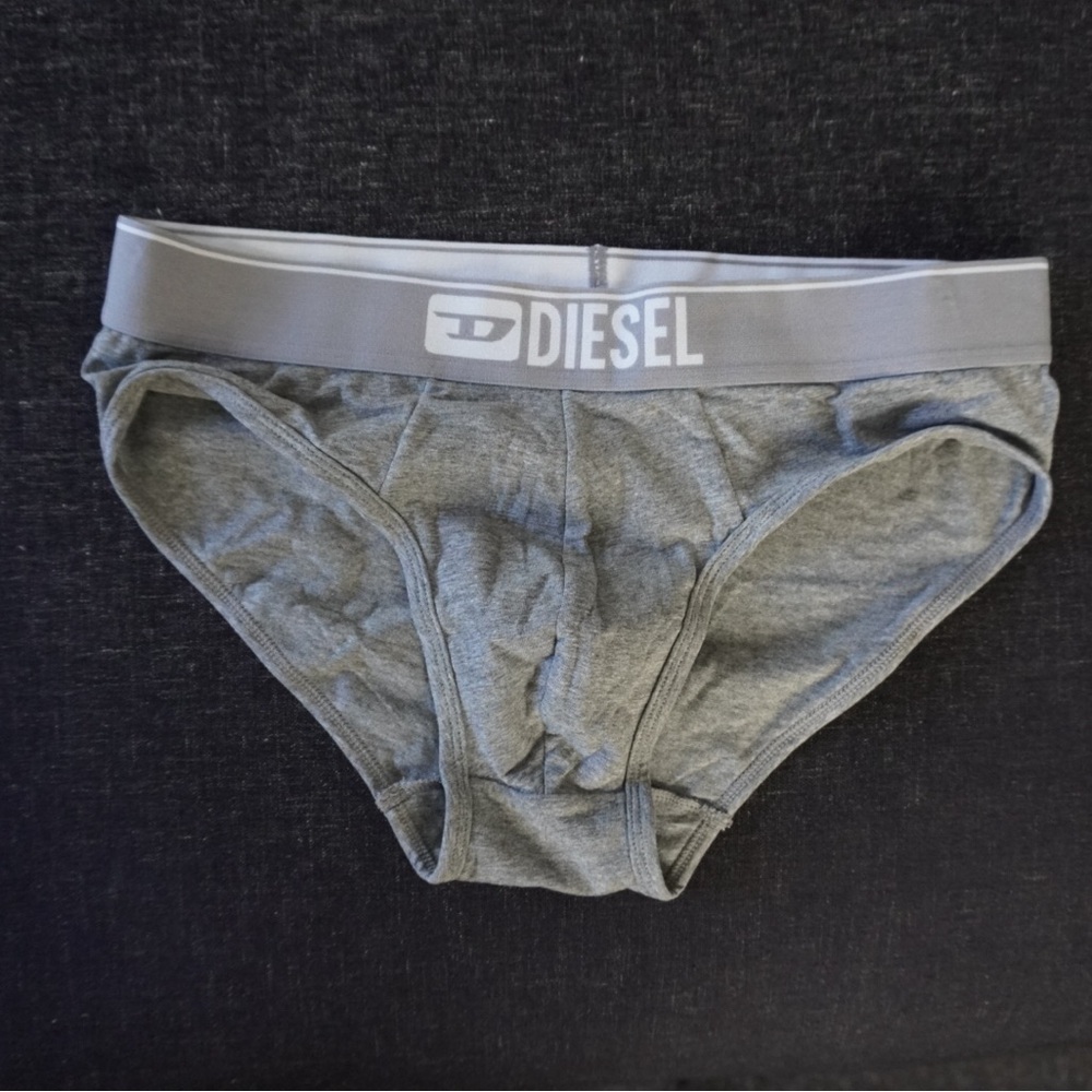 2 pack Diesel Men's Gray  and white Briefs